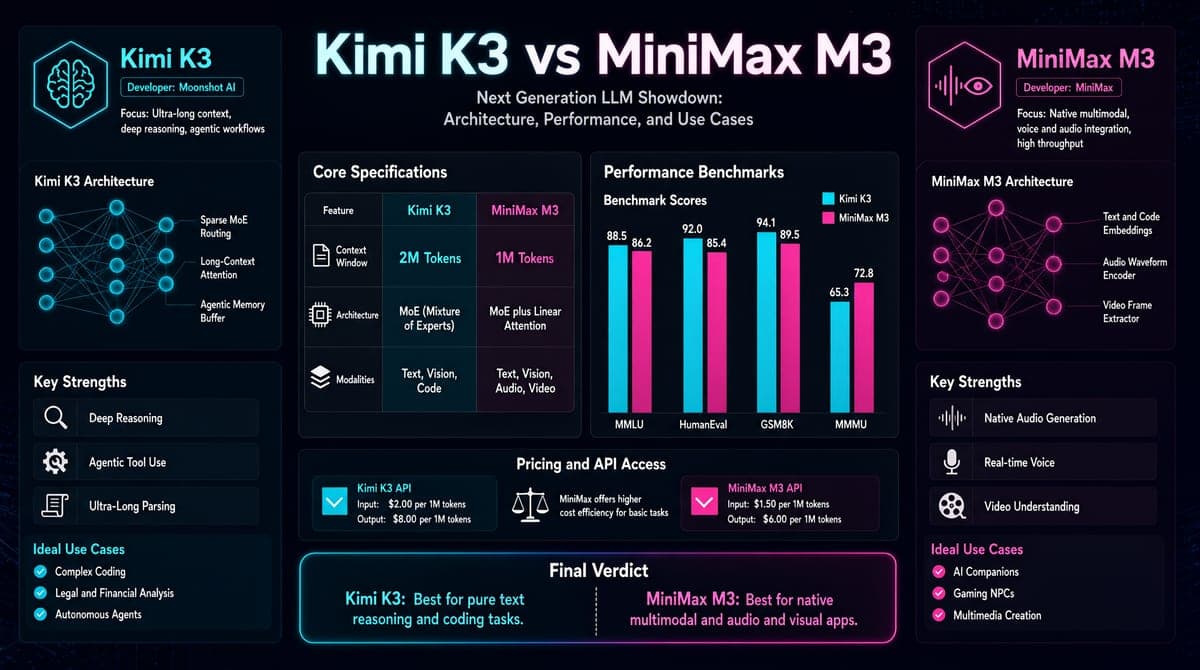 Kimi K3 против MiniMax M3: какую LLM выбрать для бизнеса в 2026 году